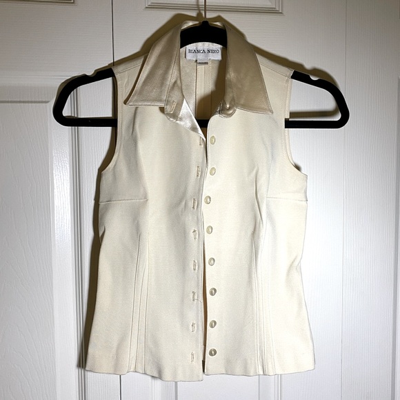 Brand New w/ Tags! Dressy Buttoned Vest Top - Picture 1 of 7